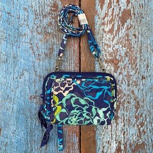 Vera Bradley Blue Wristlet Crossbody Wallet